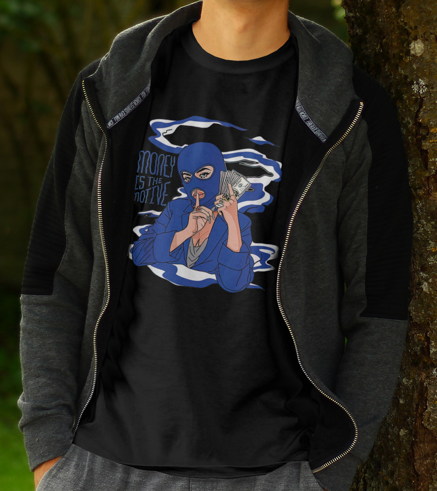 Money Is The Motive Racer Blue 5s T-Shirt