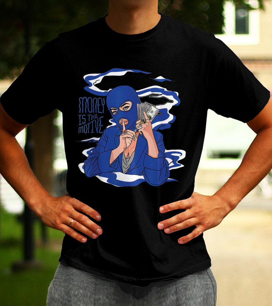 Money Is The Motive Racer Blue 5s T-Shirt
