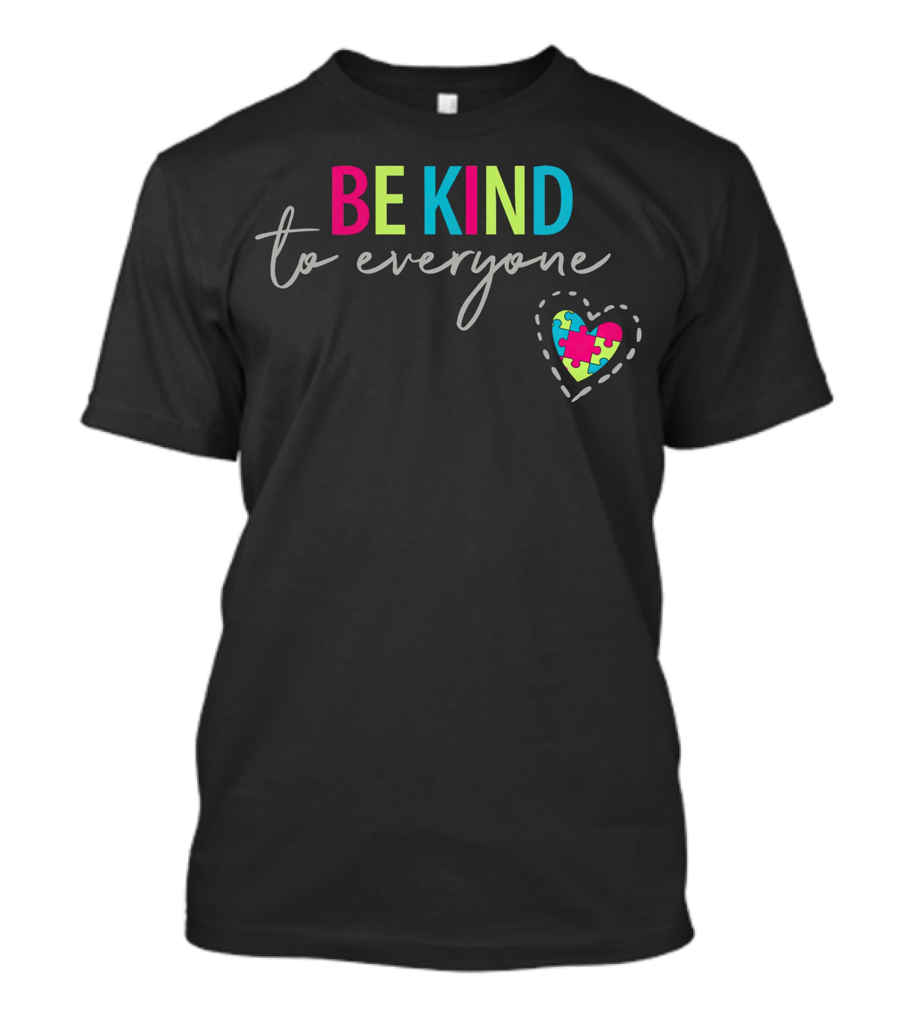 BE KIND To Everyone Puzzle Heart T-Shirt