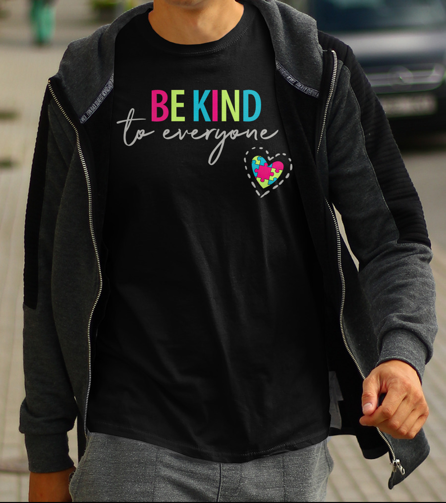 BE KIND To Everyone Puzzle Heart T-Shirt
