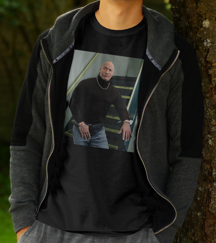 The Rock Iconic 90s Turtleneck Fanny Pack Look T-Shirt
