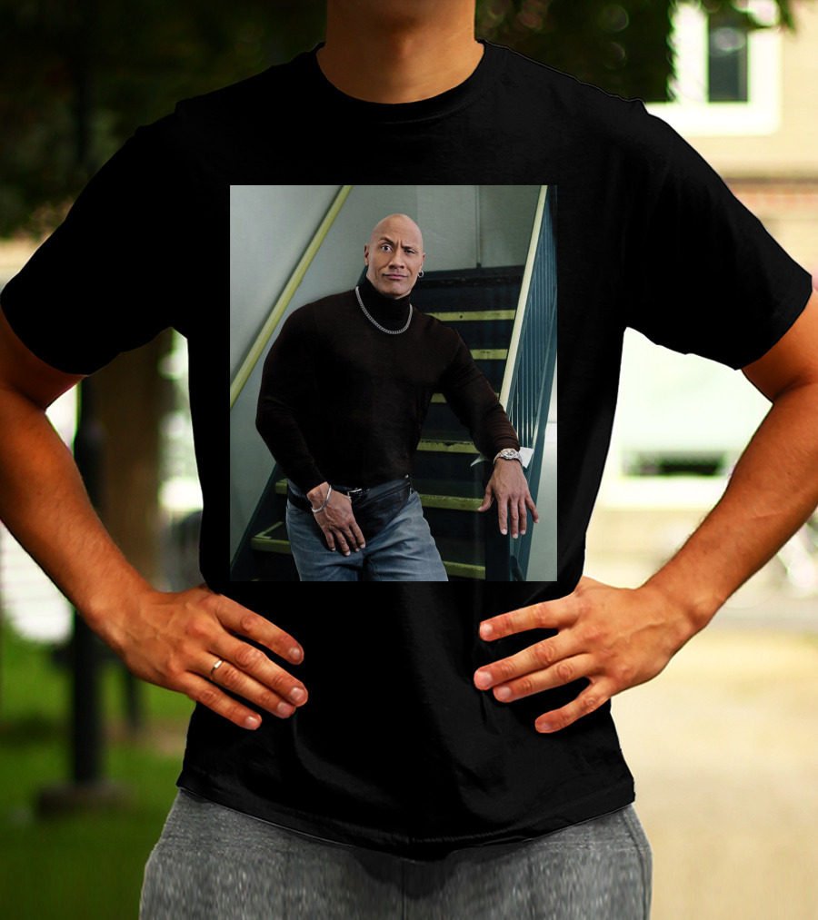 The Rock Iconic 90s Turtleneck Fanny Pack Look T-Shirt