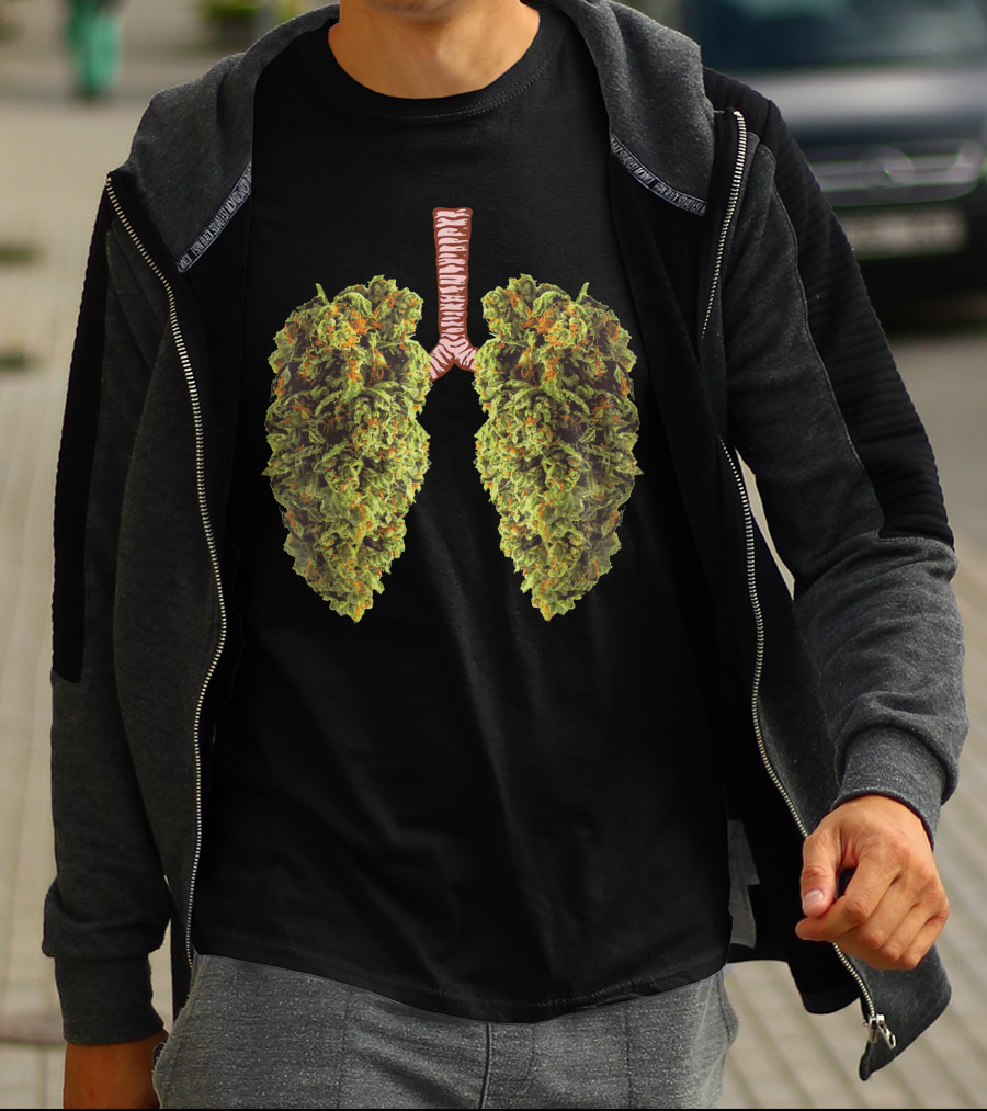 Weed Lungs Cannabis Leaf Anatomy T-Shirt