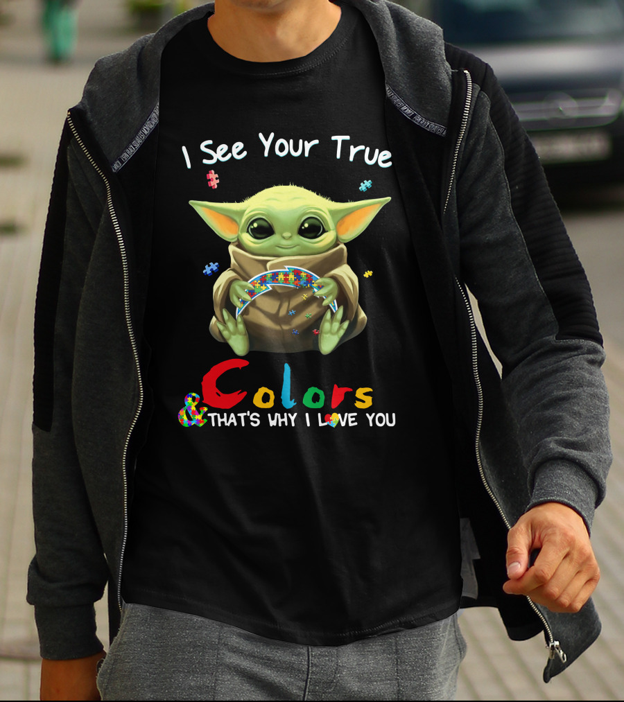 I See Your True Colors That's Why I Love You Baby Alien Puzzle T-Shirt