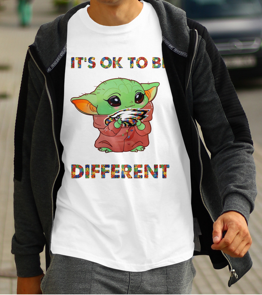 It's Ok To Be Different Philadelphia Eagles Baby Yoda Ds004-24 T-Shirt