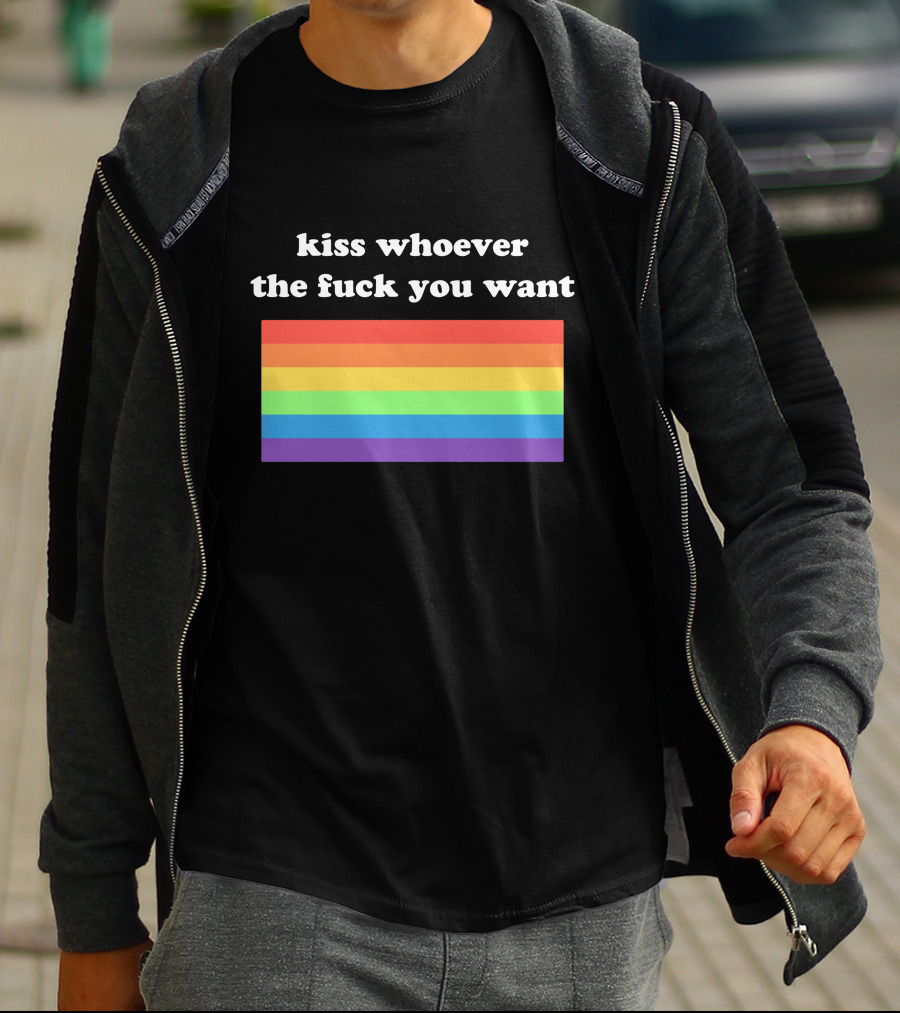 Kiss Whoever You Want Pride Rainbow T-Shirt
