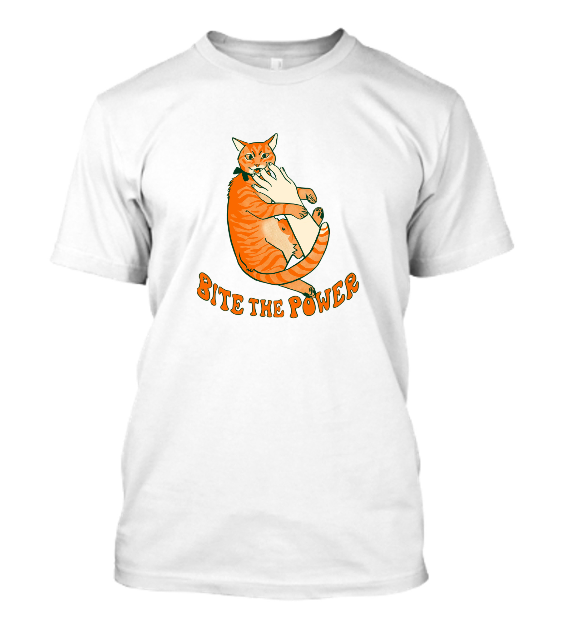 Bite The Power Goblin Criminal Kenny Cat Biting Hand T-Shirt