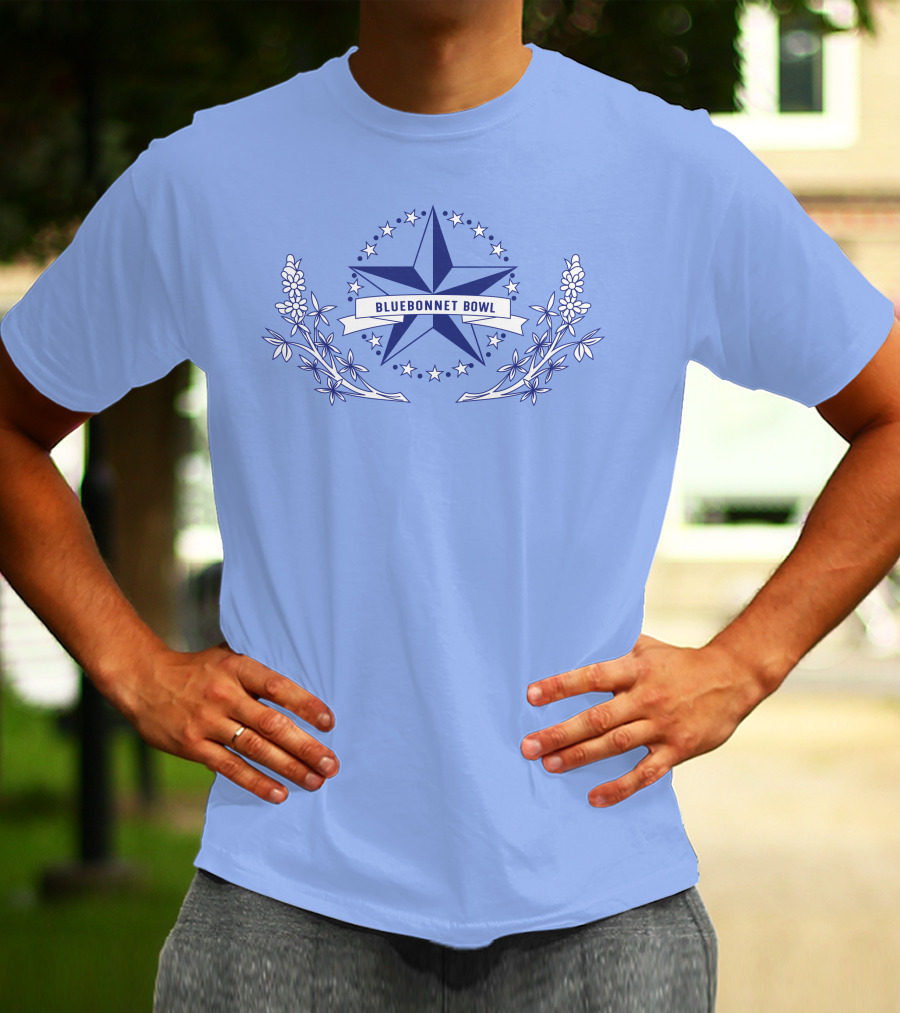 Super 70s Sports Bluebonnet Bowl Star And Bluebonnet Emblem T-Shirt