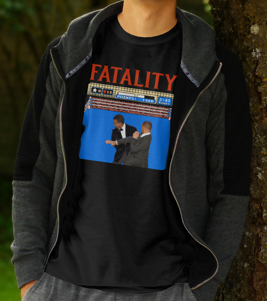 Fatality Will Smith Slaps Chris Rock Oscars Stage Video Game T-Shirt