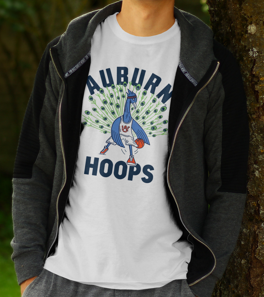 Auburn Hoops Peacock Basketball Sports T-Shirt