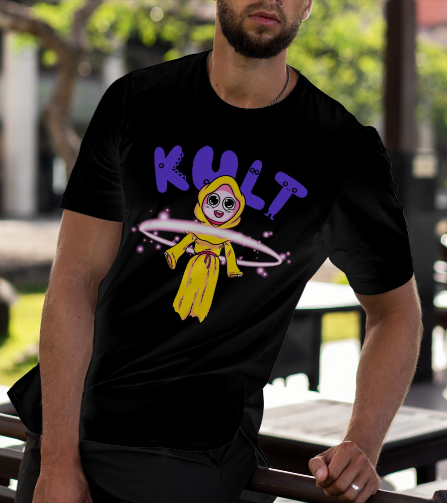 KULT Yellow-Hooded Character With Glowing Aura T-Shirt