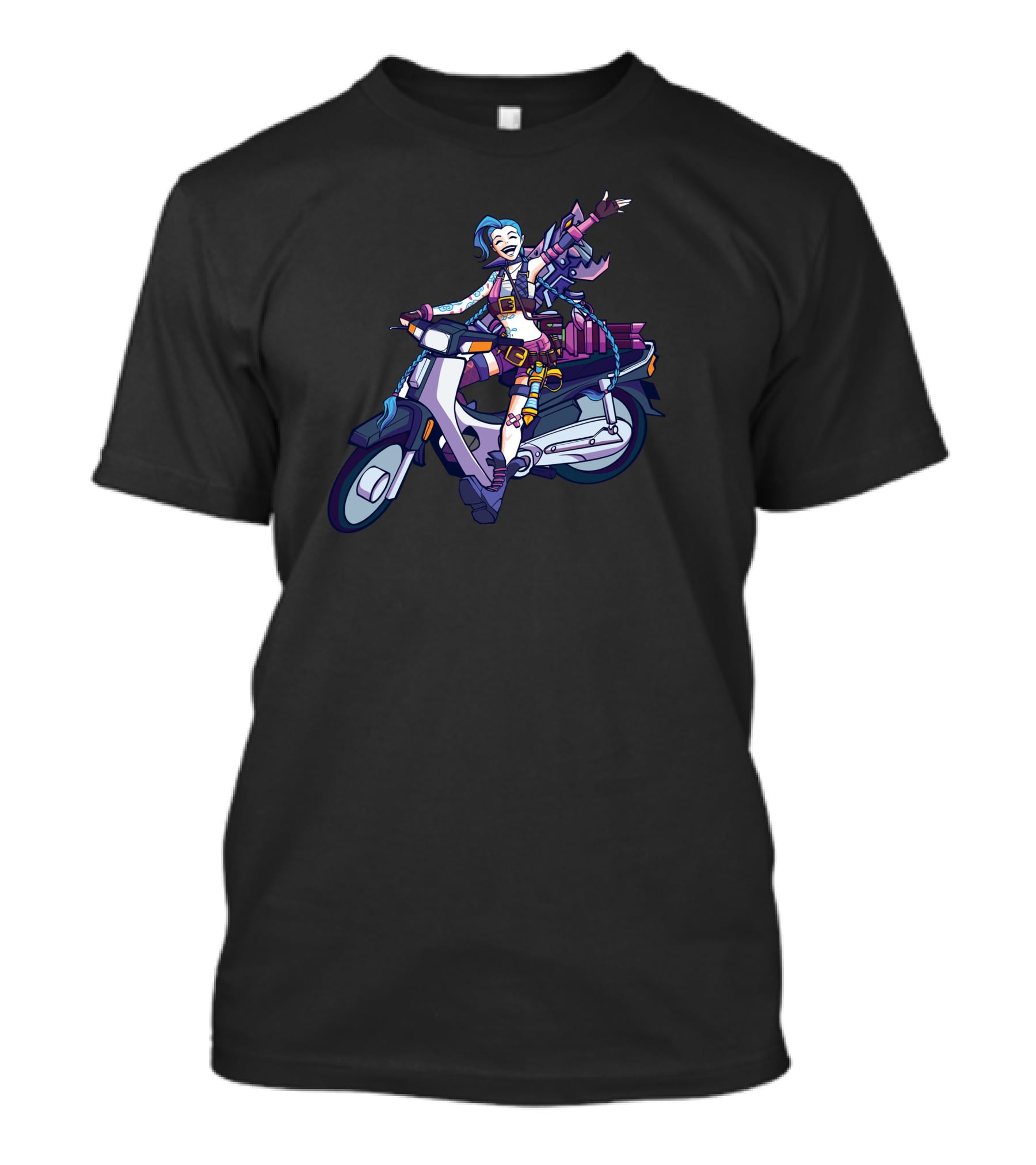 Maumaumau Jinx Character Scooter Adventure Fun T-Shirt