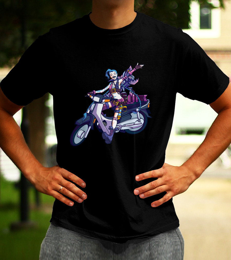 Maumaumau Jinx Character Scooter Adventure Fun T-Shirt