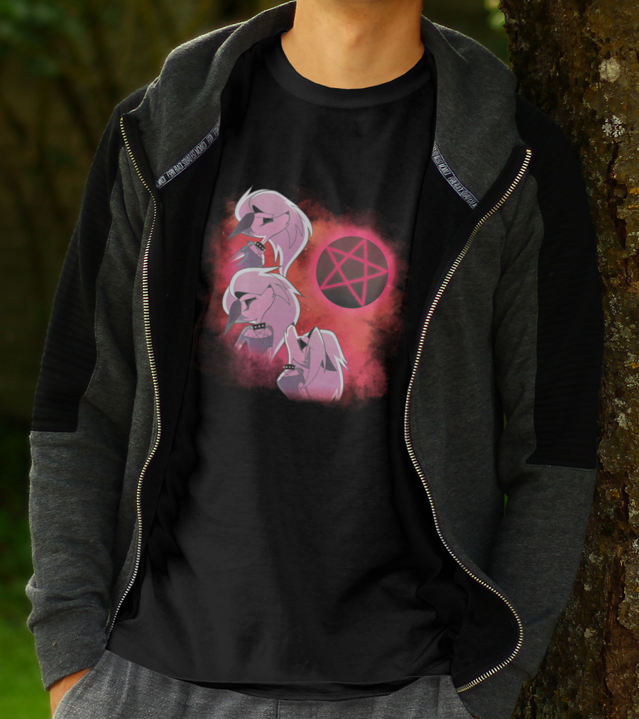 Helluva Boss Loona Trio With Pink Pentagram T-Shirt