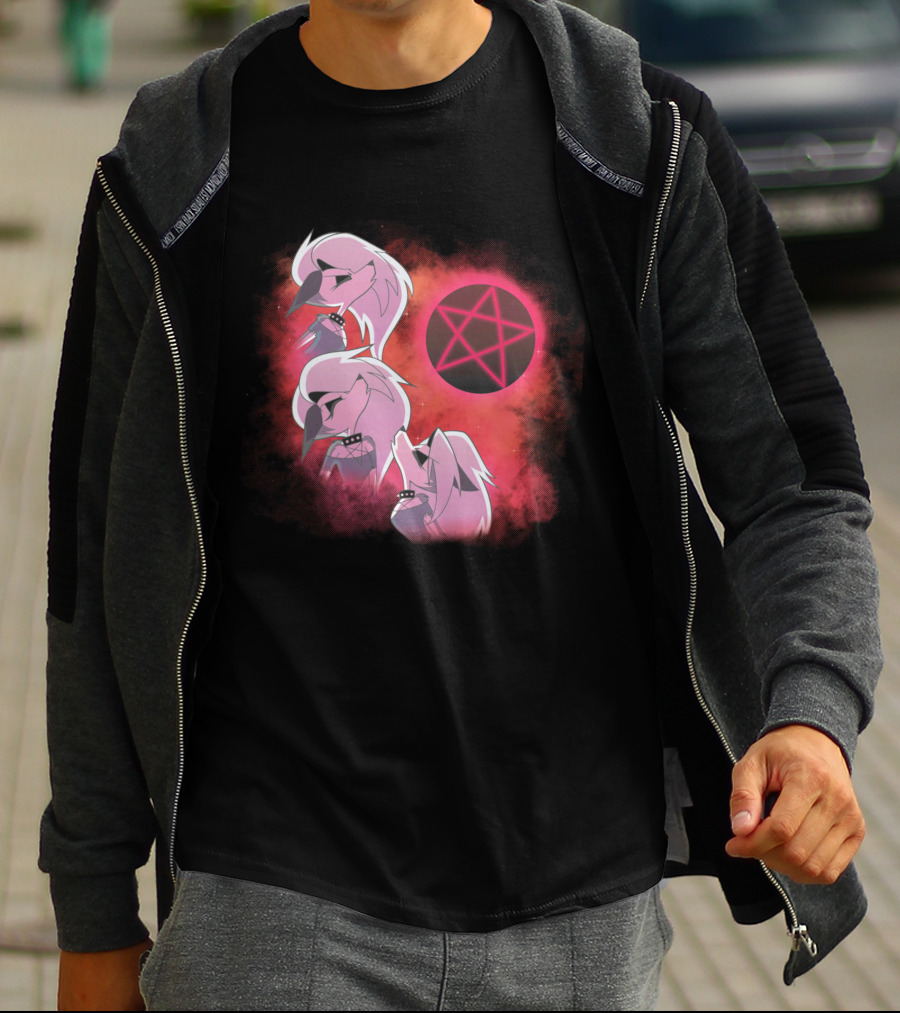 Helluva Boss Loona Trio With Pink Pentagram T-Shirt