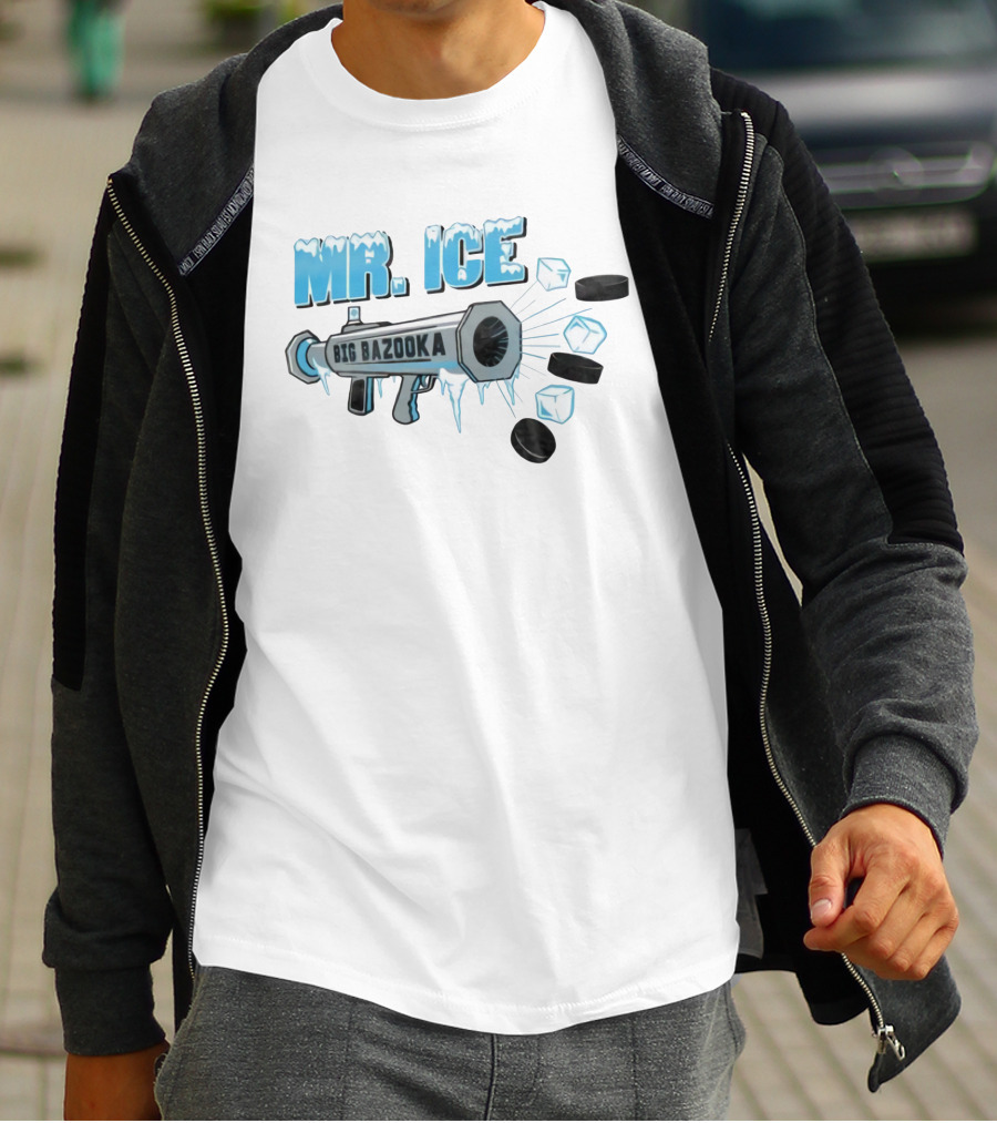 Mr Ice Big Bazooka Hockey Pucks And Ice Cubes T-Shirt