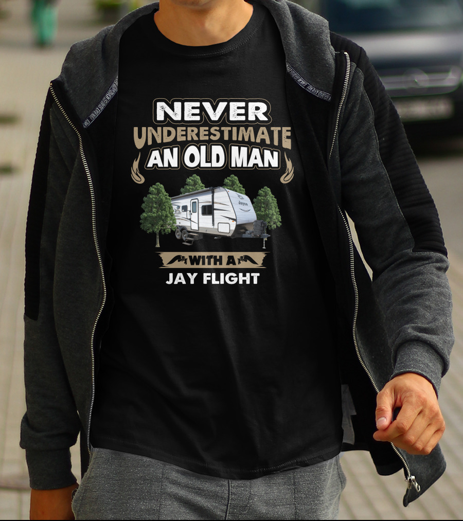 Never Underestimate An Old Man With A Jayco Jay Flight 212QB T-Shirt