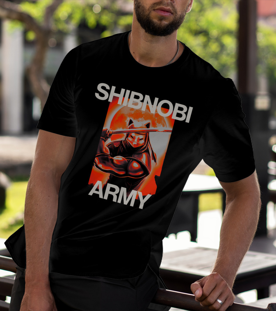 SHIBNOBI ARMY Moonlit Ninja Cat Warrior T-Shirt