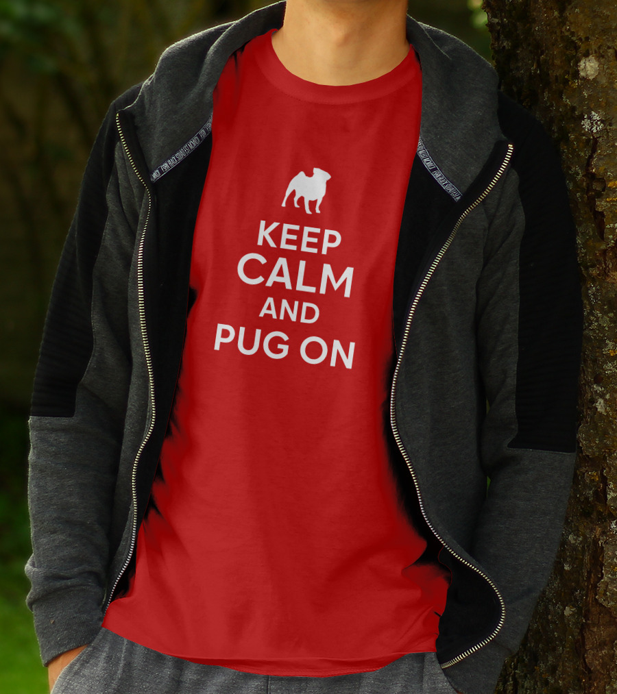 Little Lilith Keep Calm And Pug On Thesyc66 White Pug Icon T-Shirt