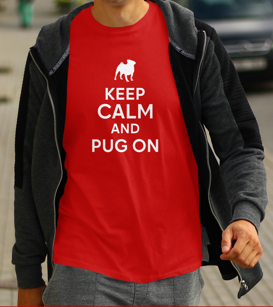 Little Lilith Keep Calm And Pug On Thesyc66 White Pug Icon T-Shirt