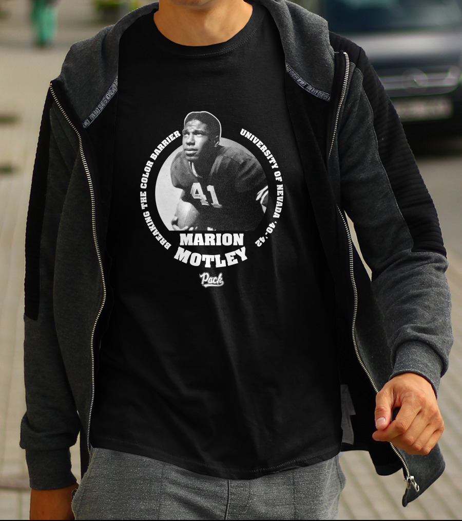 Marion Motley Breaking The Color Barrier University Of Nevada 41 Wolf Pack T-Shirt