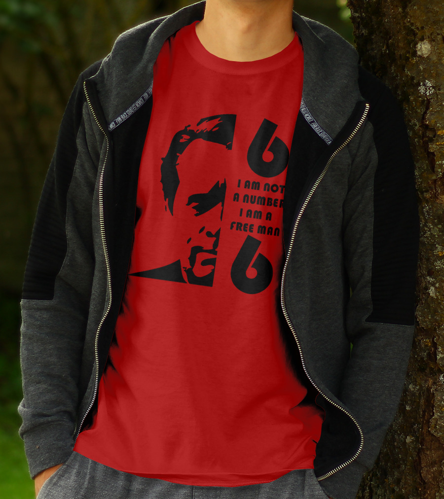 I Am Not A Number I Am A Free Man 6 Six Red T-Shirt