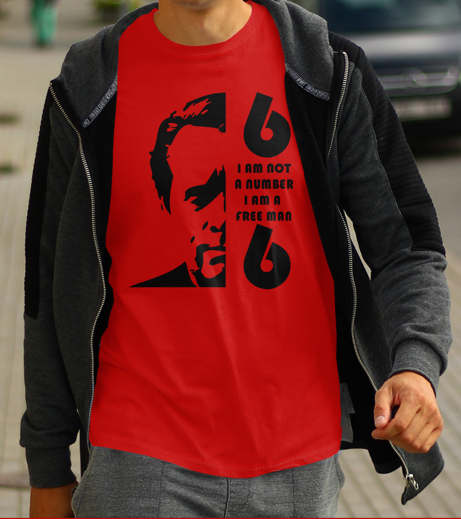I Am Not A Number I Am A Free Man 6 Six Red T-Shirt