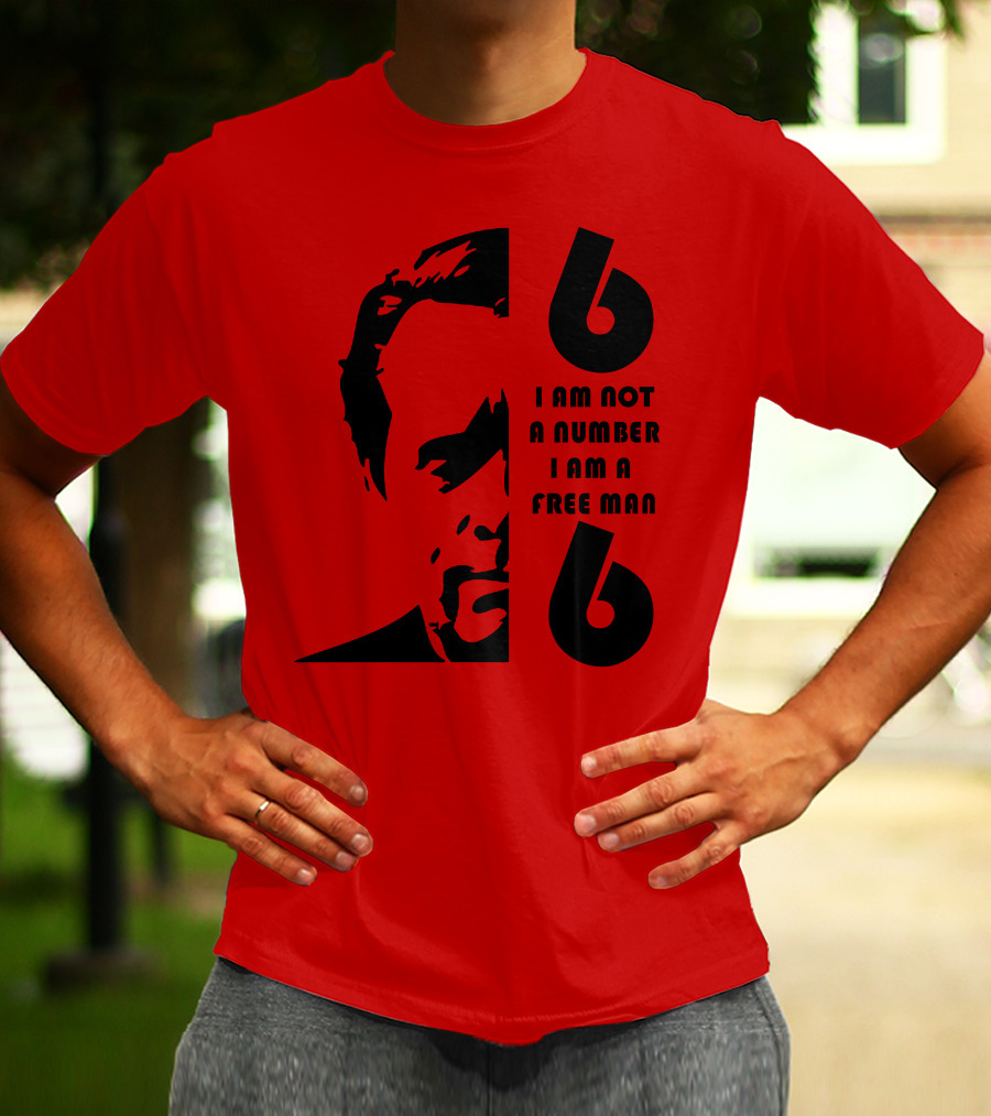 I Am Not A Number I Am A Free Man 6 Six Red T-Shirt