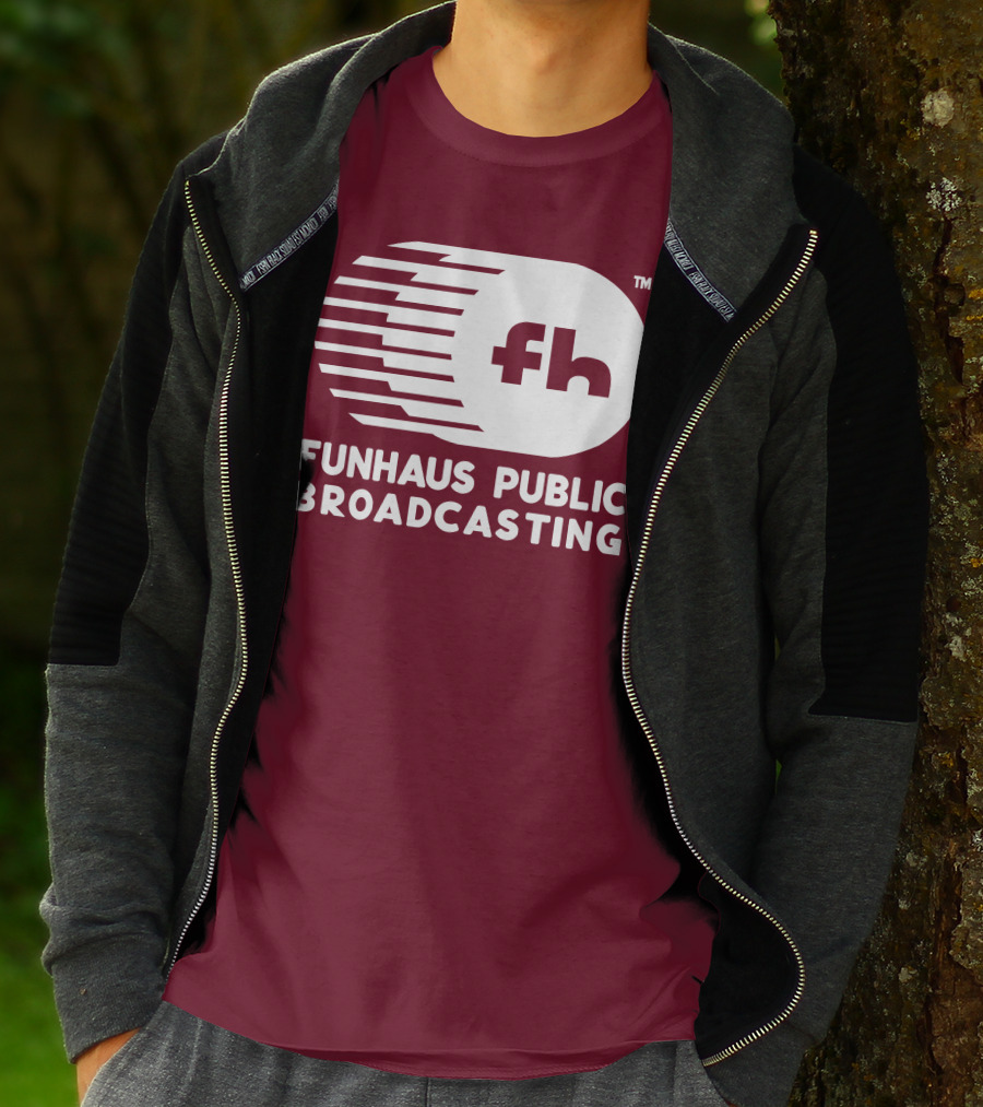 Funhaus Public Broadcasting Logo Design Fh T-Shirt