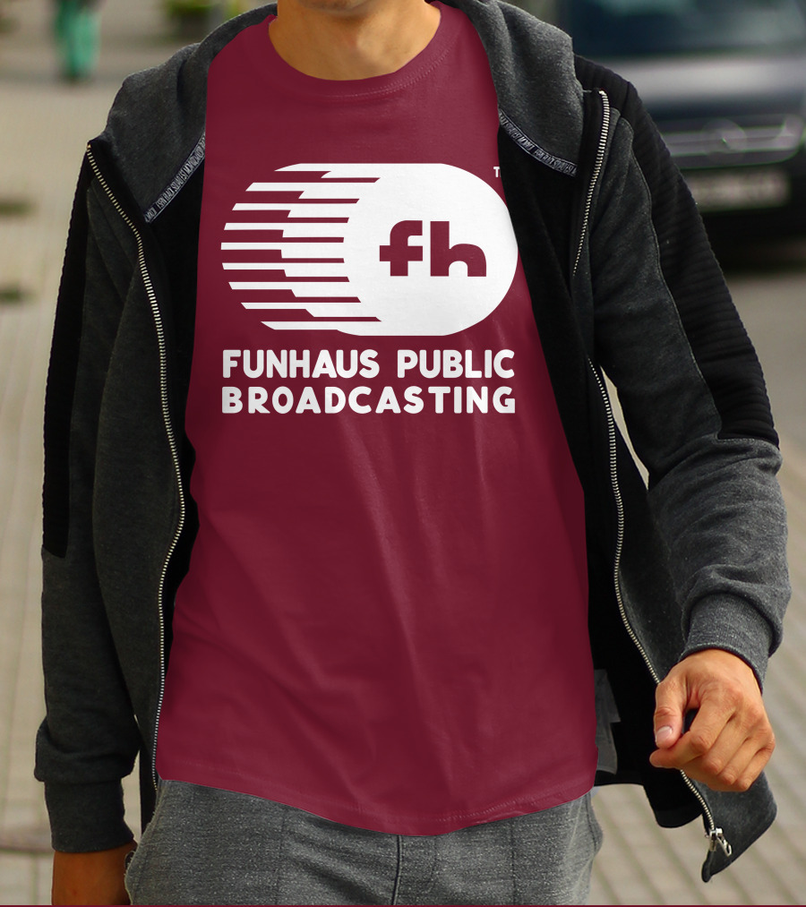 Funhaus Public Broadcasting Logo Design Fh T-Shirt