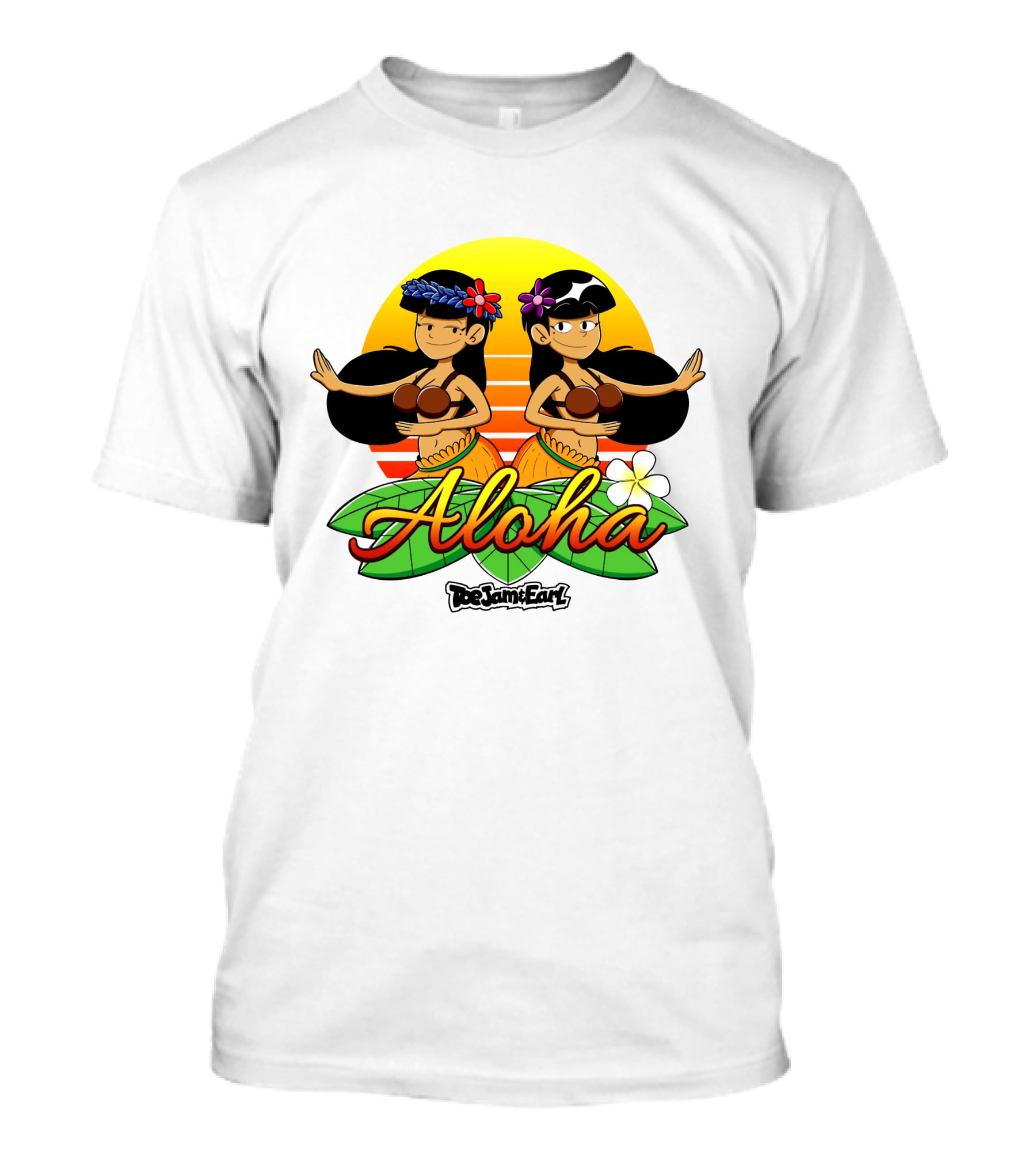 Aloha From Toejam And Earl Robaroba Merch Hawaiian Dancers Tropical Sunset T-Shirt