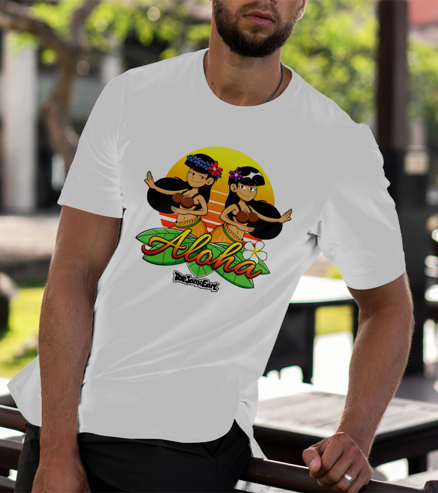 Aloha From Toejam And Earl Robaroba Merch Hawaiian Dancers Tropical Sunset T-Shirt