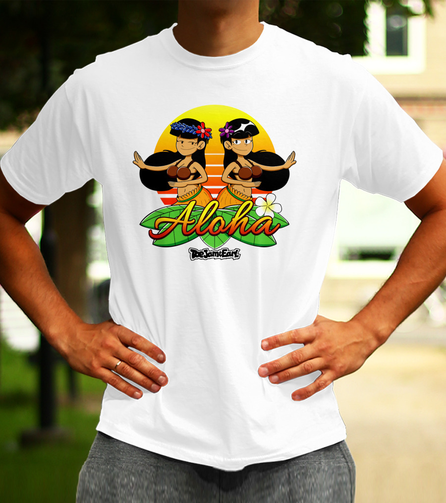 Aloha From Toejam And Earl Robaroba Merch Hawaiian Dancers Tropical Sunset T-Shirt