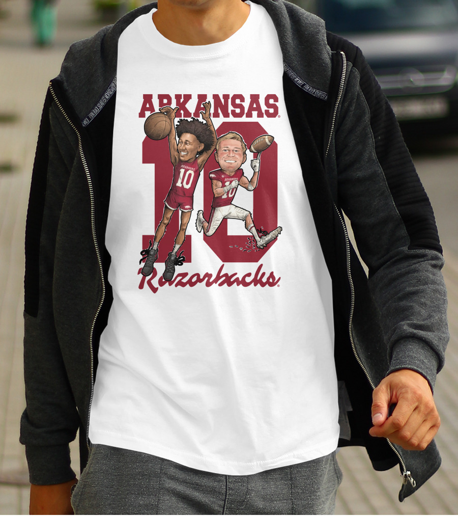 Arkansas Razorbacks 10 Bumper Pool Jaylin Williams Football Basketball Fun T-Shirt