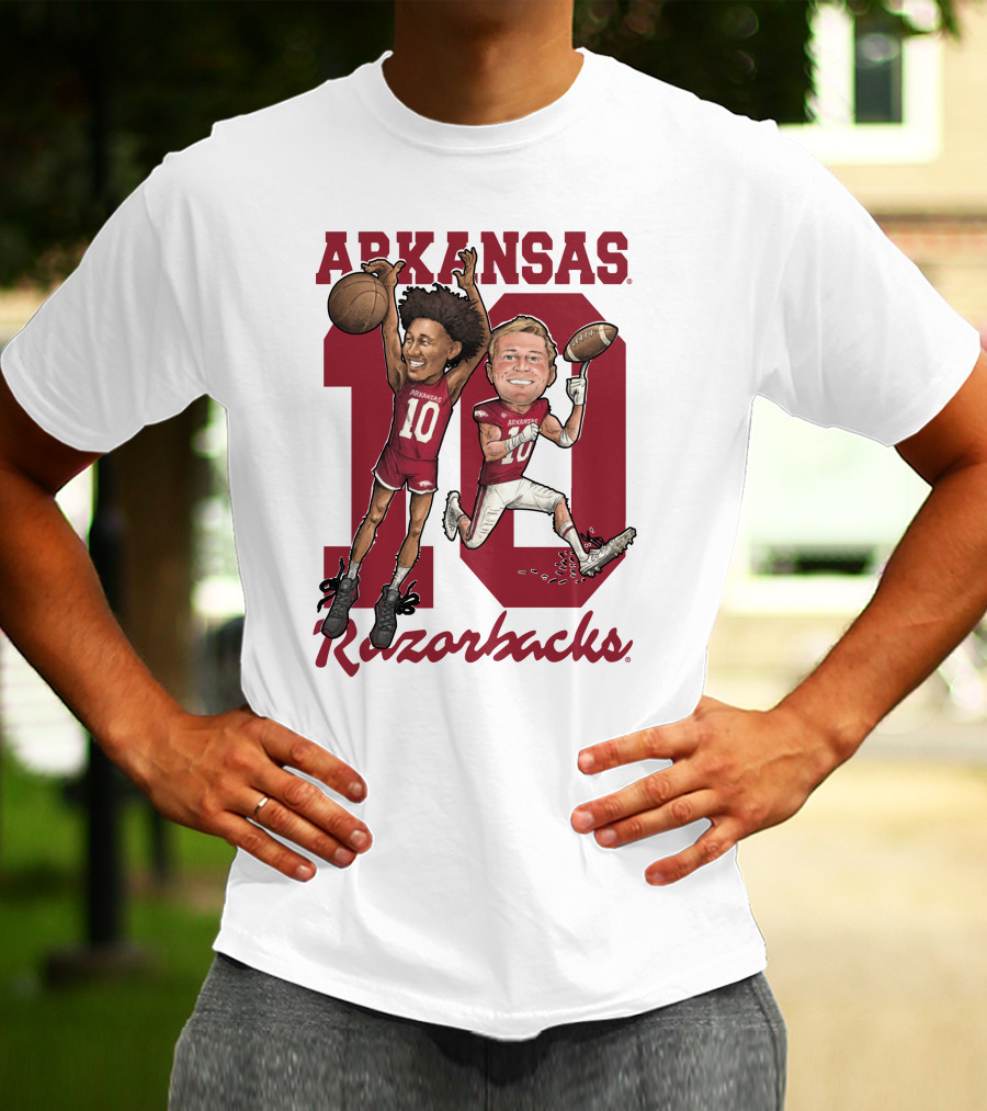 Arkansas Razorbacks 10 Bumper Pool Jaylin Williams Football Basketball Fun T-Shirt