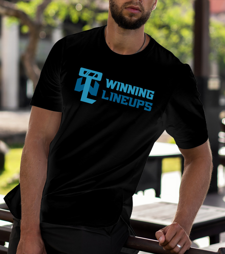 Winning Lineups Iconic Logo And Text Blue T-Shirt