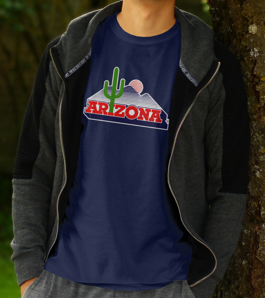 Arizona Desert Landscape With Cactus And Mountain T-Shirt