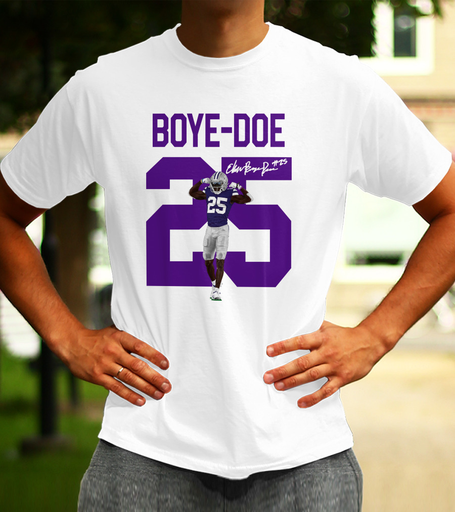 Therealpak25 Store Boye-Doe 25 Football Player Purple Signature T-Shirt