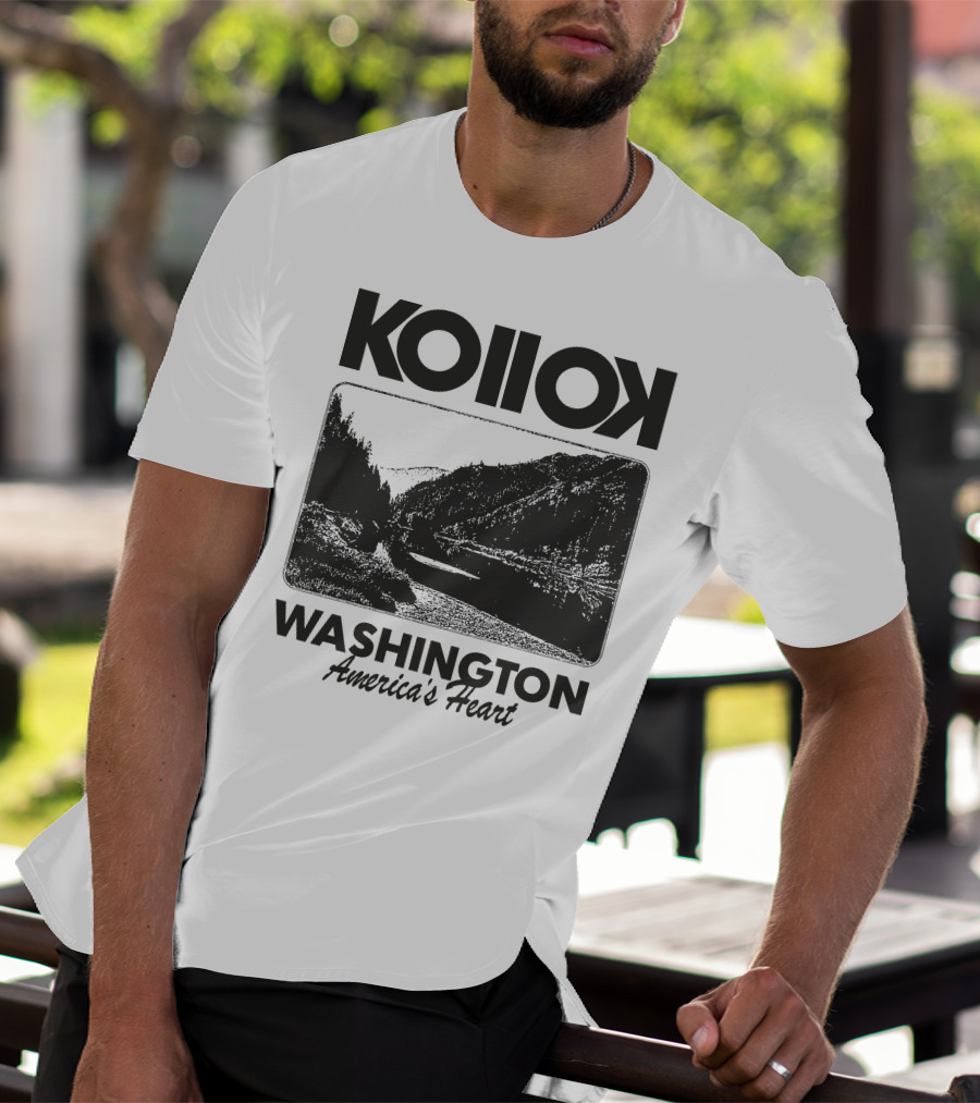 Kollok Washington America's Heart Scenic River Landscape T-Shirt