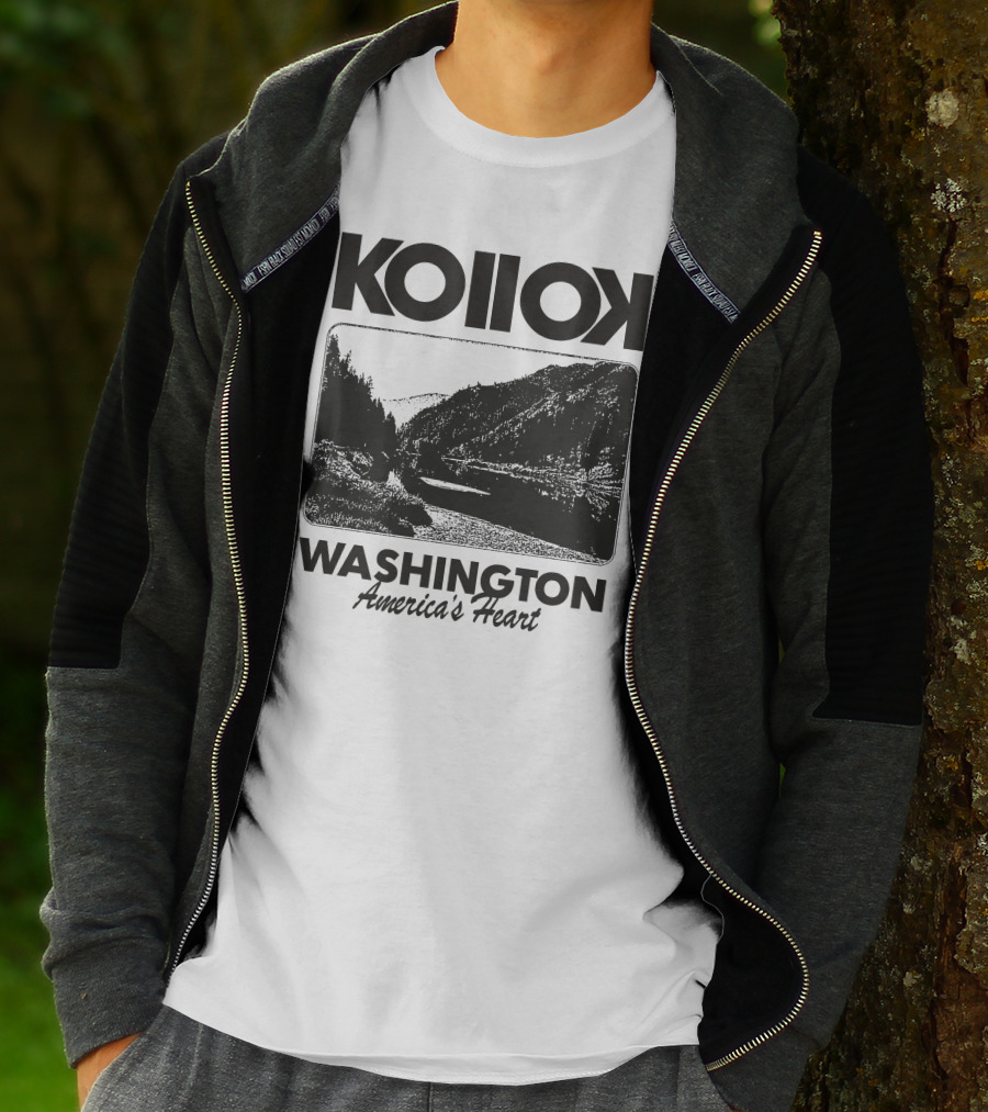 Kollok Washington America's Heart Scenic River Landscape T-Shirt