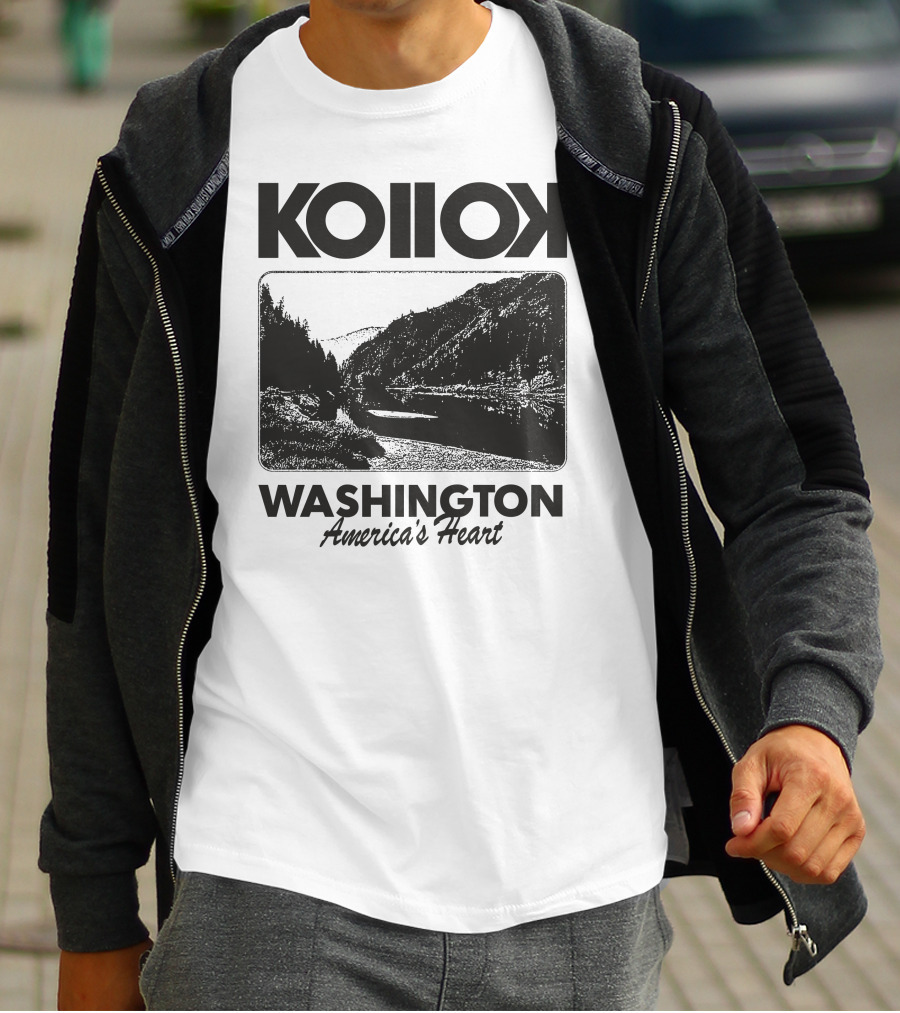 Kollok Washington America's Heart Scenic River Landscape T-Shirt