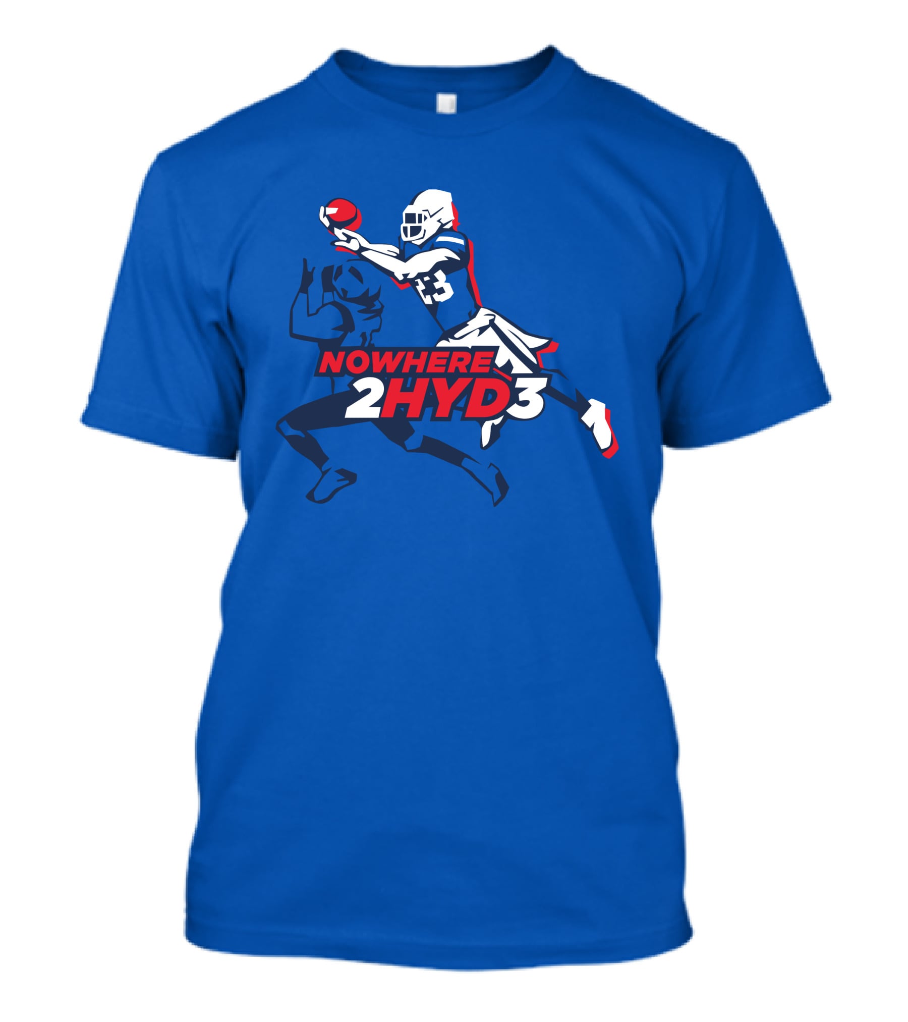 NOWHERE 2HYD3 Football Player Catching Action T-Shirt
