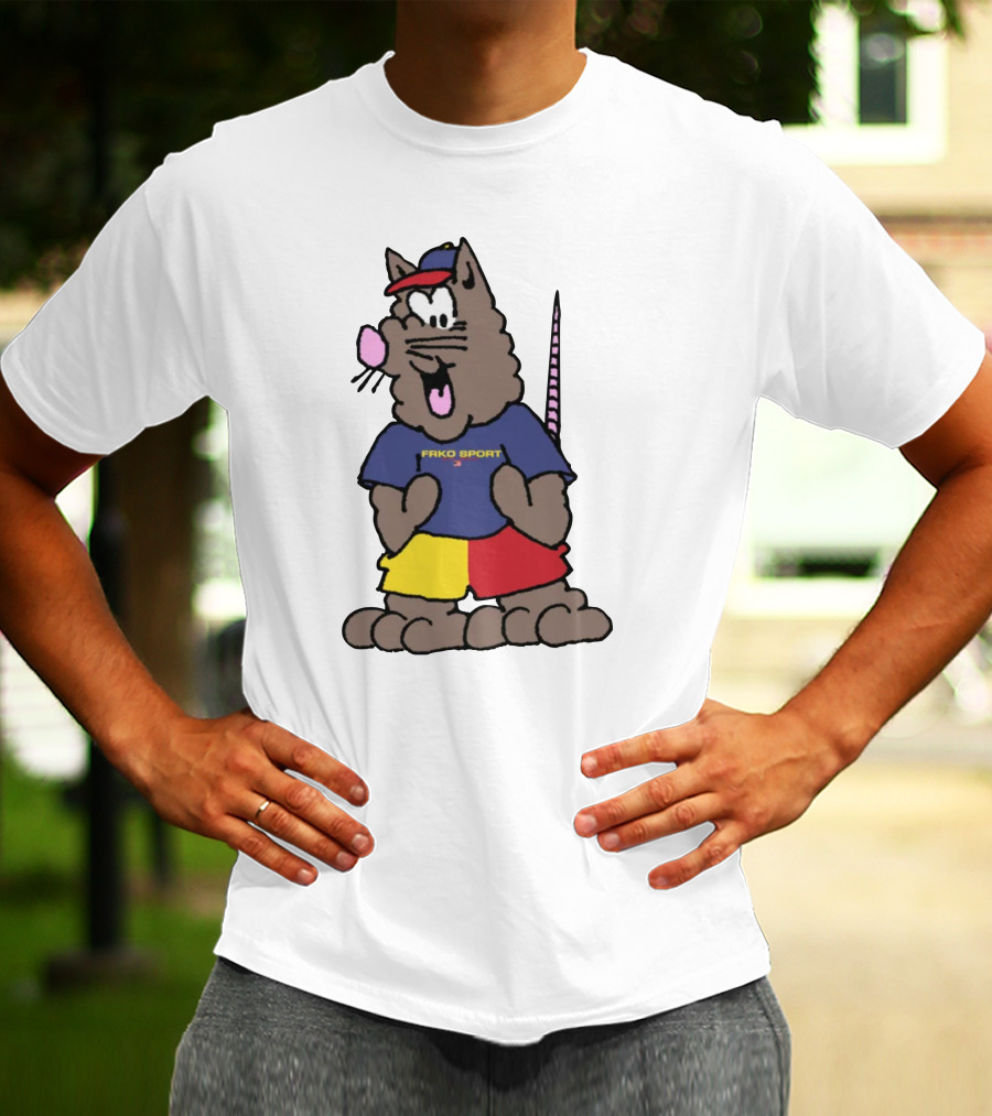 FRKO Sport Rat Cartoon Character In Colorful T-Shirt