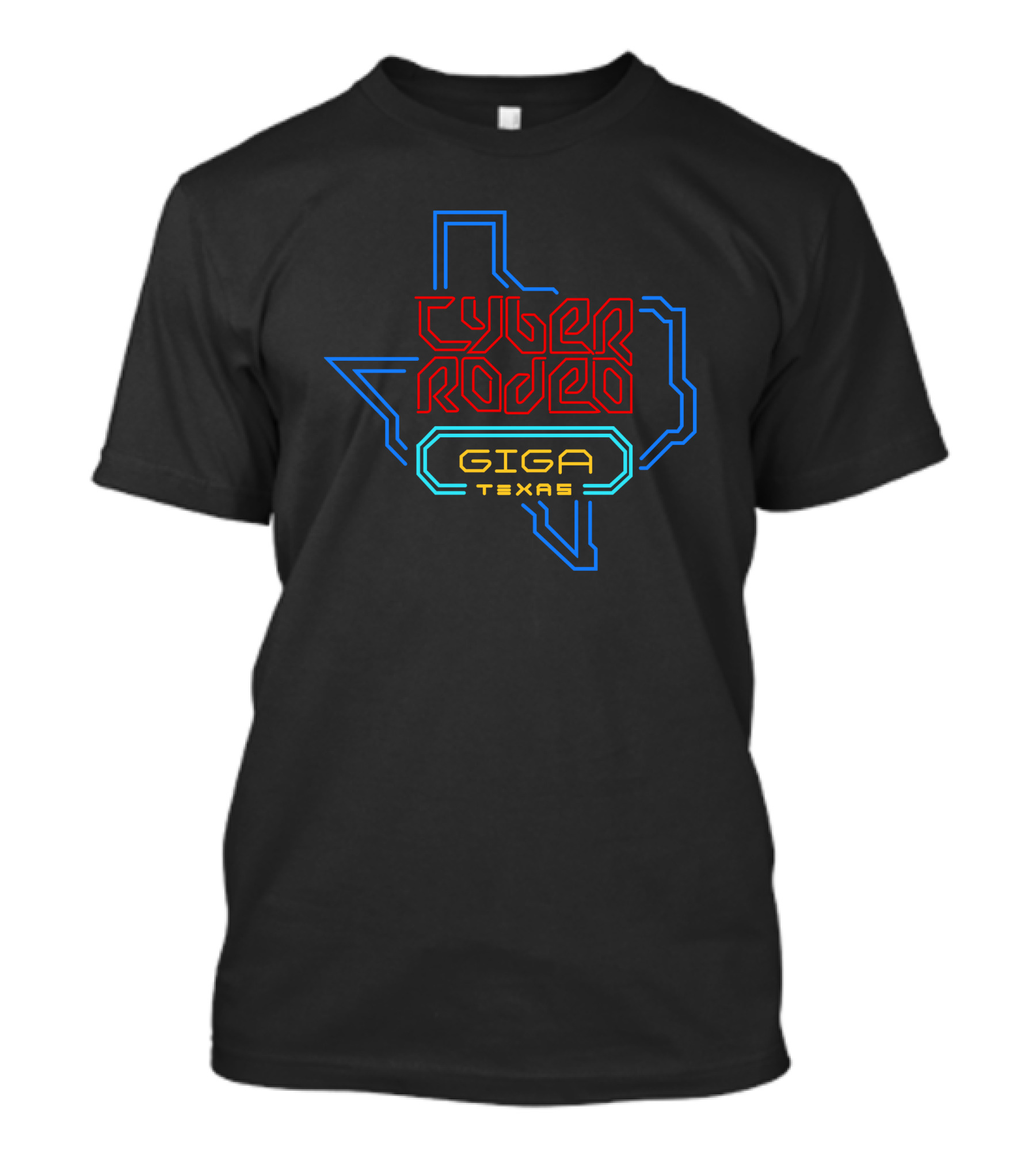 Cyber Rodeo Giga Texas Neon Outline T-Shirt