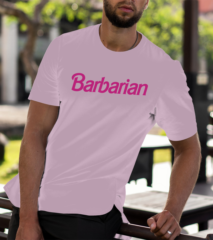 Barbarian Barbie Pink Font T-Shirt