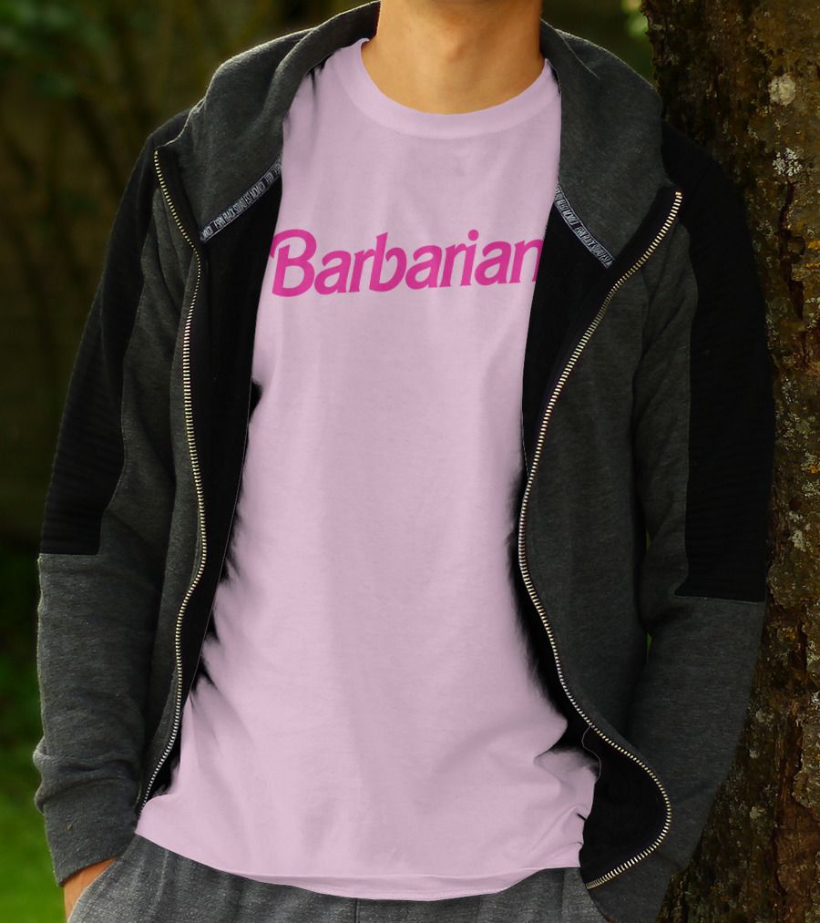 Barbarian Barbie Pink Font T-Shirt
