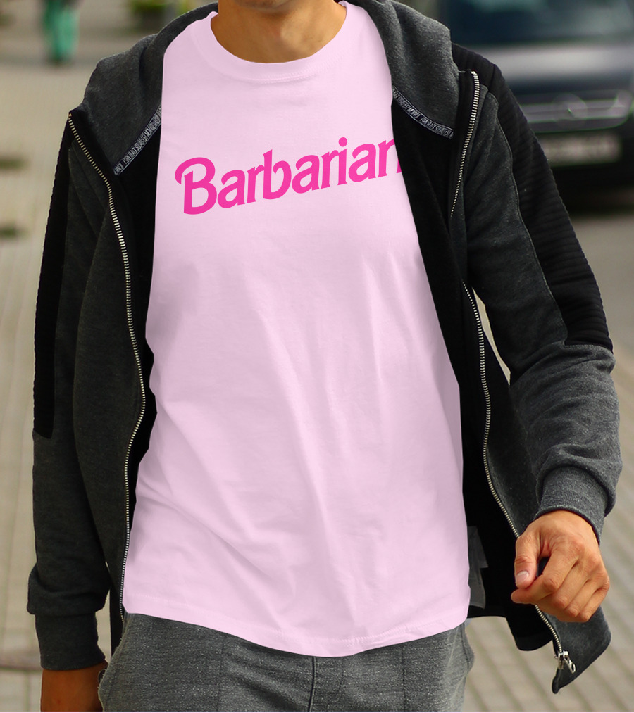 Barbarian Barbie Pink Font T-Shirt