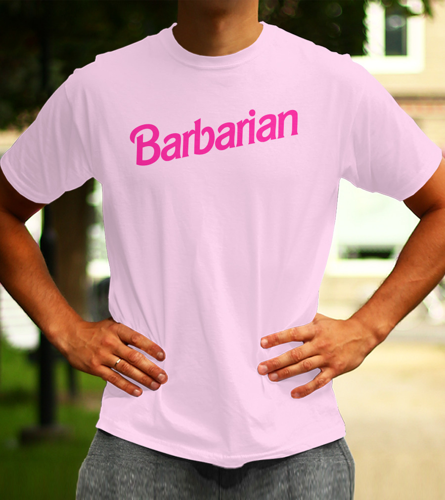 Barbarian Barbie Pink Font T-Shirt