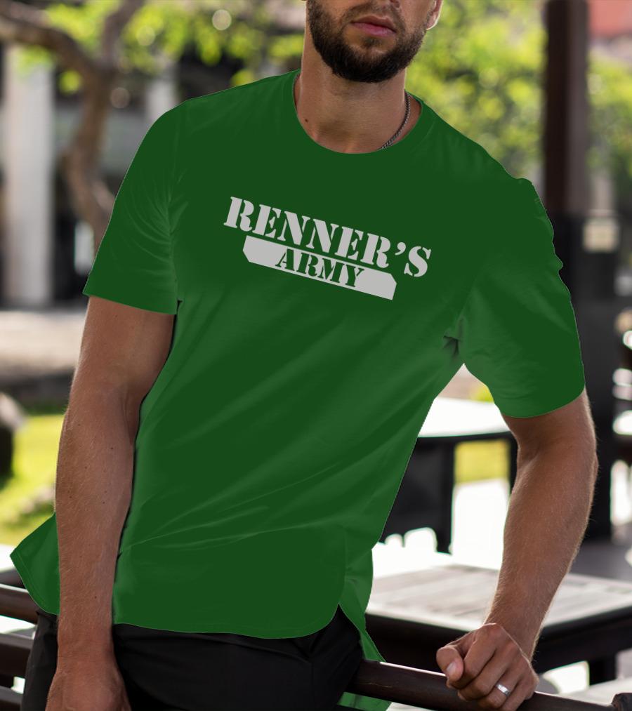 Renner’s Army Bold Green Military Inspired Text T-Shirt