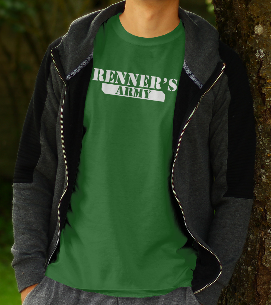 Renner’s Army Bold Green Military Inspired Text T-Shirt
